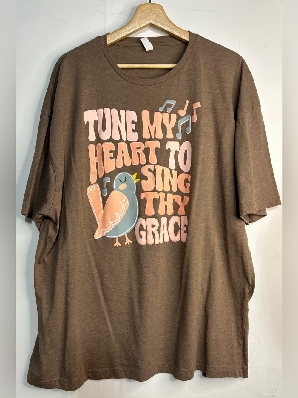 Love In Faith Short Sleeve Brown T-Shirt 3X